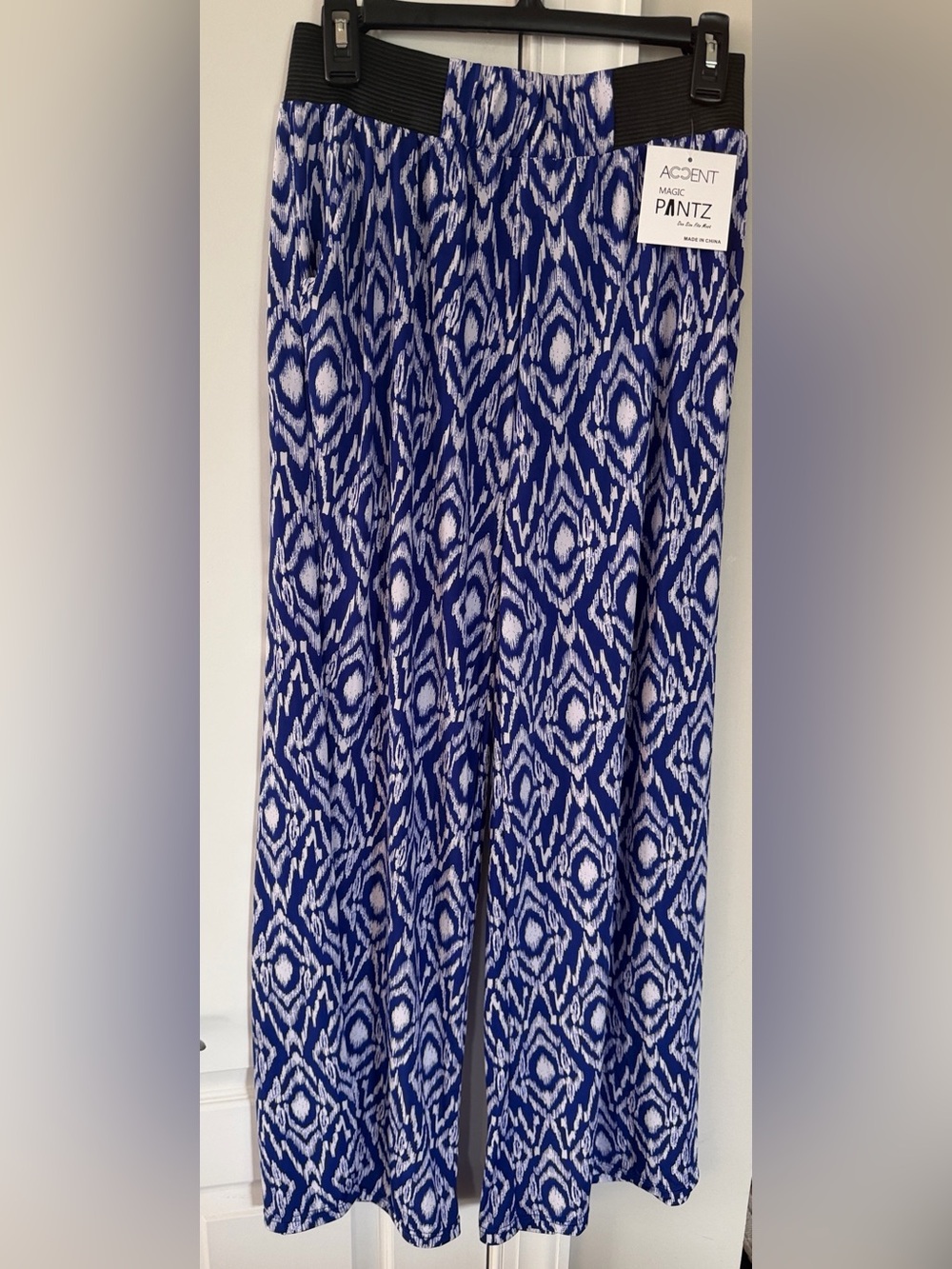 Women’s Wide Leg Pants in Blue Ikat